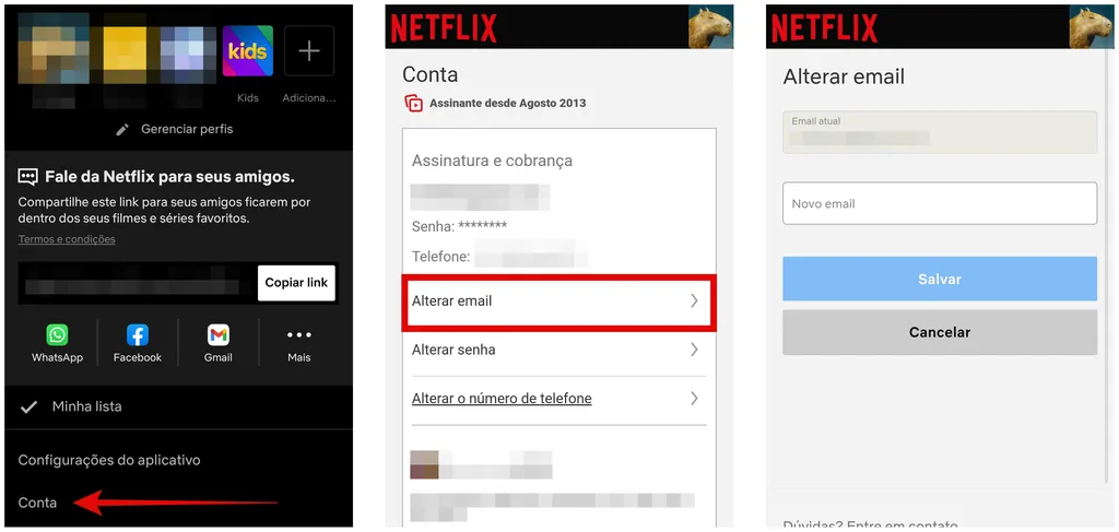 Como mudar o e-mail da sua conta Netflix