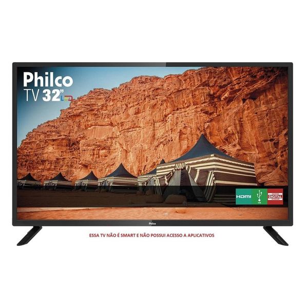TV LED 32" Philco Ptv32f10d HD com Receptor de Sinal de Tv Digital Integrado 2 HDMI 1 USB [CUPOM]