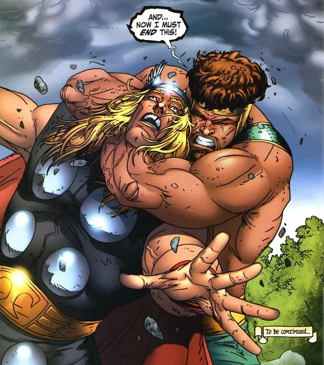 Embora sempre apareça para trocar socos com Thor, Hércules nunca foi um vilão e até já foi membro dos Vingadores (Imagem: Reprodução/Marvel Comics)