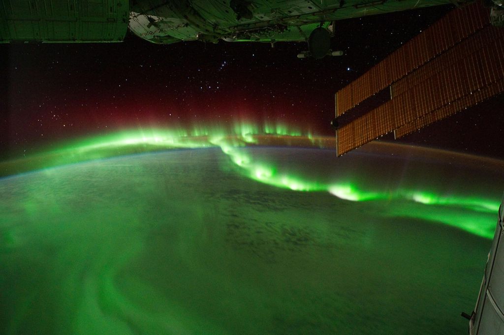 Aurora de "contas" observada da ISS (Imagem: NASA)
