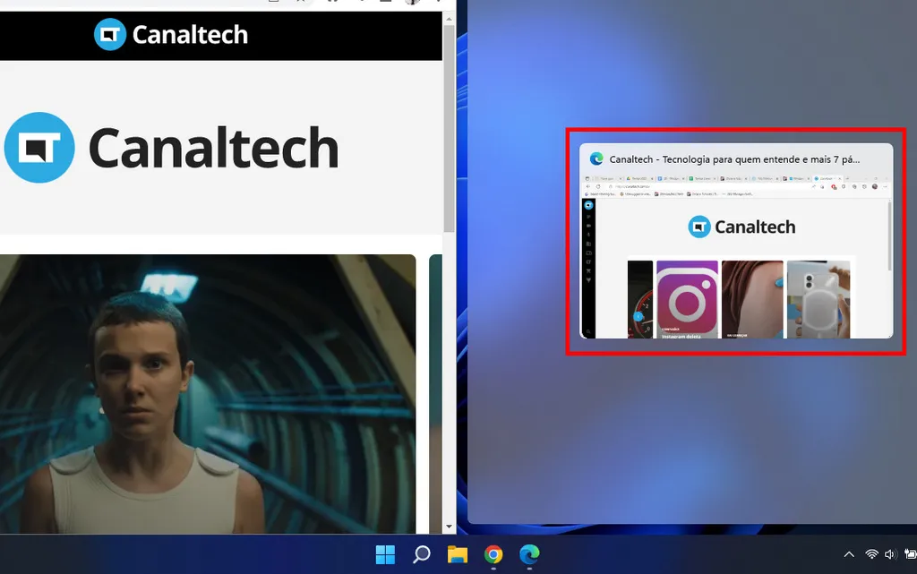 Use o comando indicado acima e veja como dividir a tela do notebook Windows (Captura de tela: Matheus Bigogno)