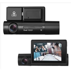 Alfawise LS02 1080P Câmera Dupla WiFi Carro DVR Dash Cam Com GPS Supercapacitores Sony Visão Noturna - Preto