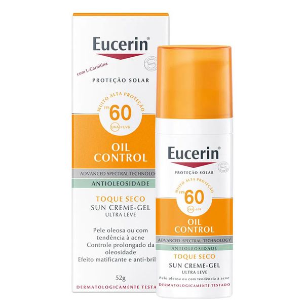 Eucerin Protetor Solar Facial - Sun Gel-Creme Oil Control FPS 60 - 52g