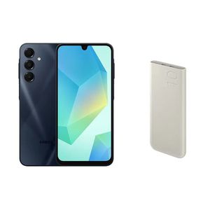 Samsung Galaxy A16, 5G, 256 GB, Azul Escuro + Bateria Carregador Portátil 2x USB-C, 10000 mAh, Super Rápida 25W | CUPOM + PIX