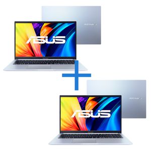 Notebook ASUS Vivobook M1502IA-EJ251, Ryzen 5-4600H, 8 GB RAM, 256 GB SSD + Notebook ASUS Vivobook X1502ZA-EJ1764, Intel Core i3 12ª Geração, 4 GB RAM, 256 GB SSD