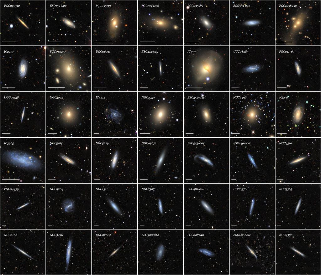 Algumas das galáxias do atlas do NOIRLab (Imagem: Reprodução/CTIO/NOIRLab/DOE/NSF/AURA/J. Moustakas)