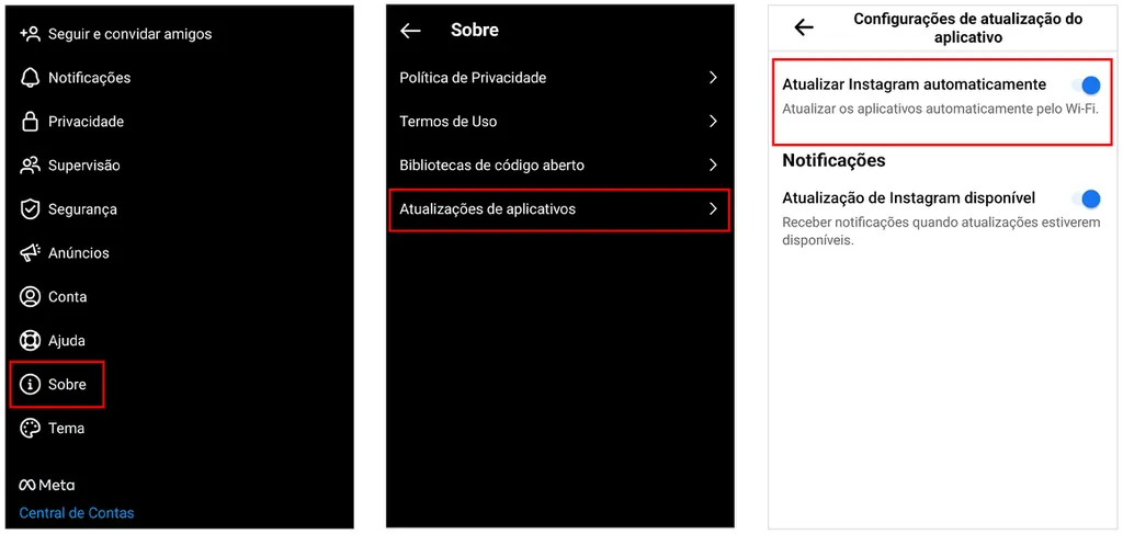 Ative o recurso para baixar automaticamente com uma conexão Wi-Fi (Imagem: Captura de tela/André Magalhães/Canaltech)