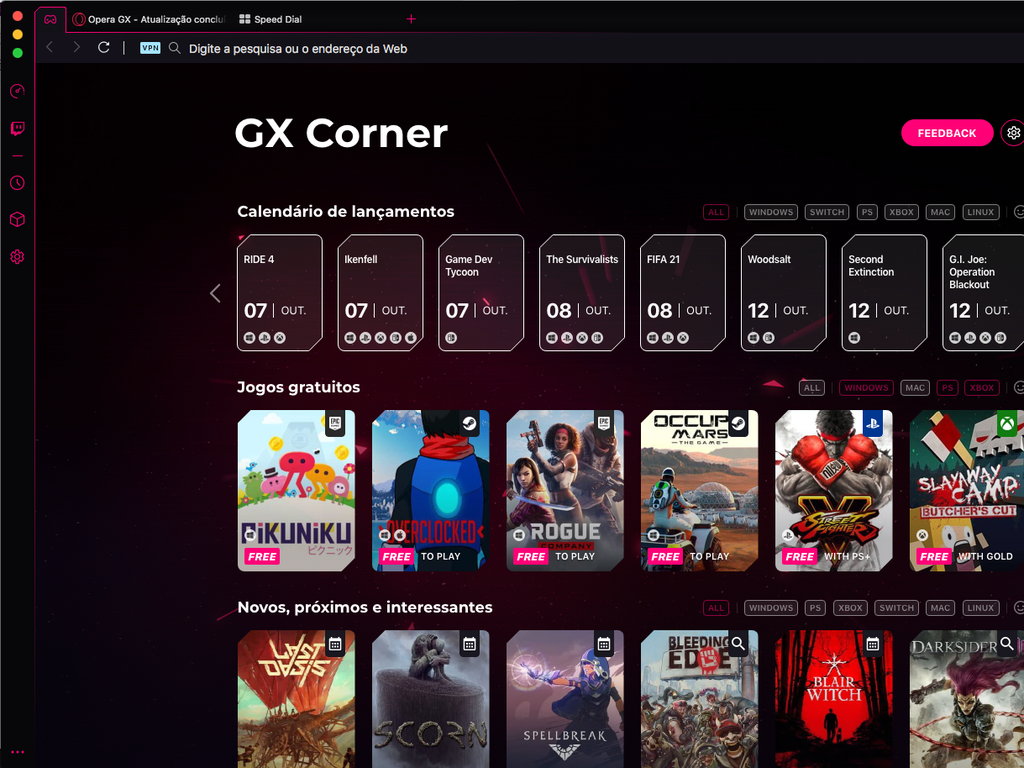 Opera GX premiará melhor jogo para a página 'Sem Internet