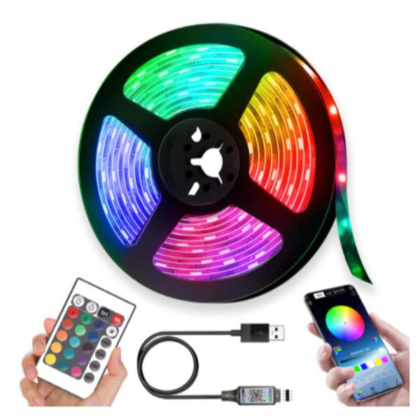 Luzes de led RGB 2835 com controle bluetooth e usb flexível [INTERNACIONAL]