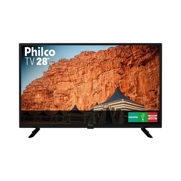 TV LED 28" Philco PTV28G50D HD 2 HDMI 1 USB Preta