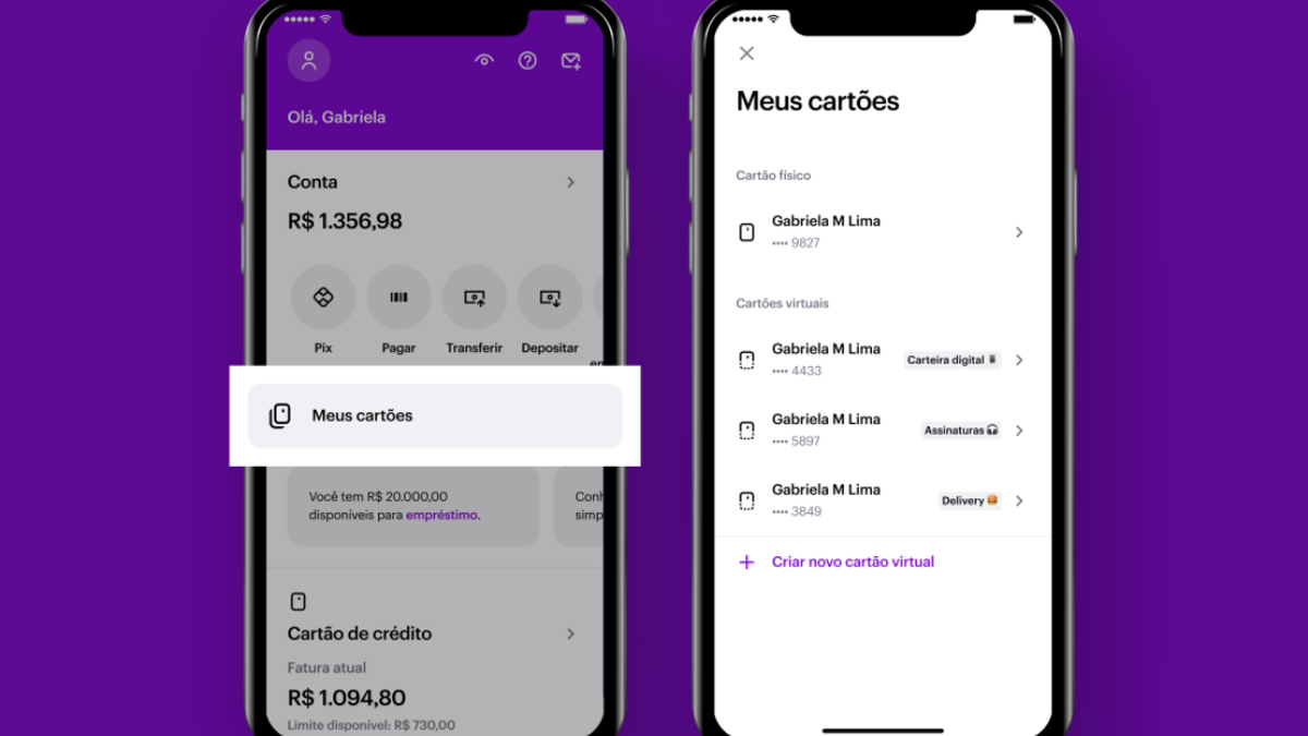 Agora é possível gerar um cartão virtual no app da Nubank na função débito  - Passageiro de Primeira