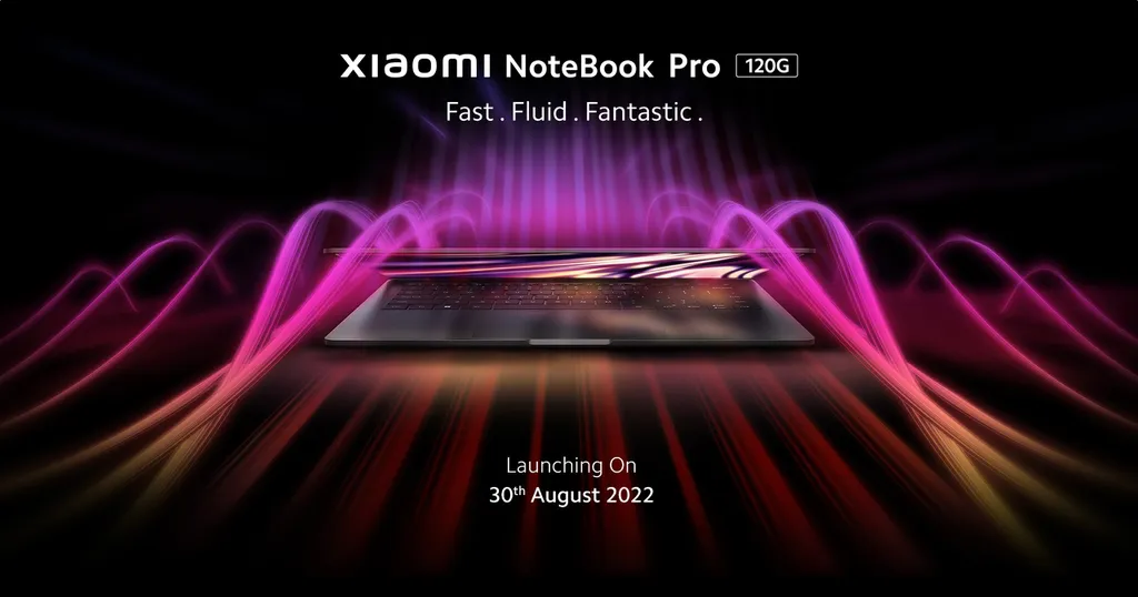Imagem promocional do Xiaomi NoteBook Pro 120G traz supostos detalhes das configurações (Imagem: Divulgação/Xiaomi)