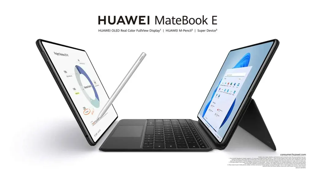 MateBook E lembra muito um dispositivo Surface (Imagem: Divulgação/Huawei)