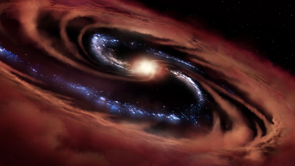 Ilustração da galáxia CQ4479 (Imagem: Reprodução/NASA/Daniel Rutter)
