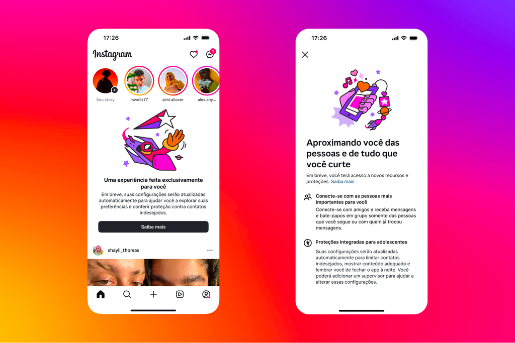 Tela da conta de adolescente no Instagram