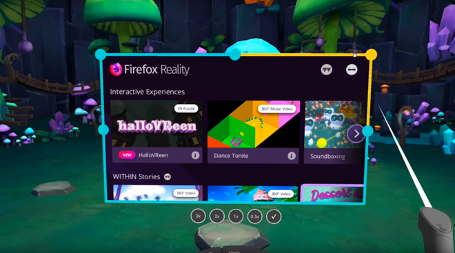 Firefox Reality era uma versão do conhecido Navegador da Raposa para headsets de realidade virtual (Imagem: Reprodução/Mozilla)