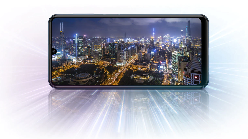 A tela Super AMOLED de 90 Hz do Galaxy M32 entrega alta definição e fluidez (Imagem: Reprodução/Samsung)