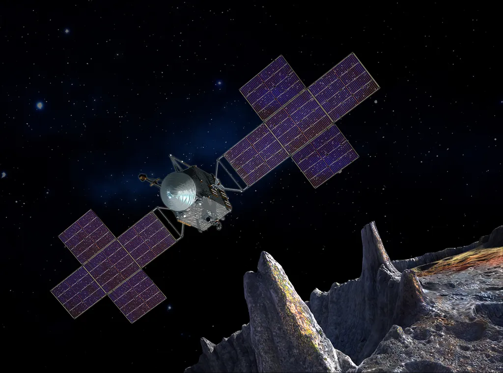 A missão Psyche enviará uma nave em uma jornada de mais de 400 milhões de quilômetros com destino ao asteroide (Imagem: Reprodução/NASA)