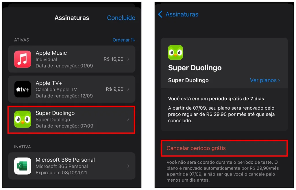 Como cancelar o Super Duolingo (Captura de tela: Caio Carvalho)