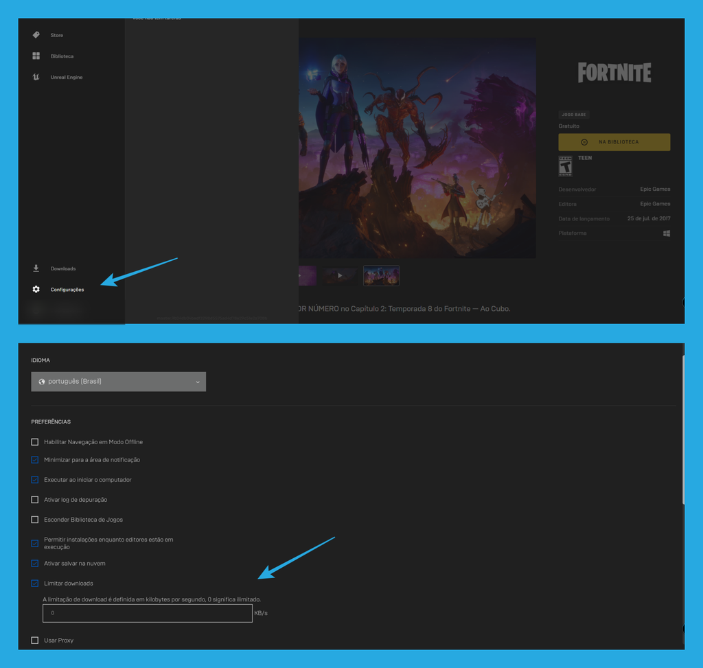 🎮 Epic Games: Como corrigir a velocidade de download lenta