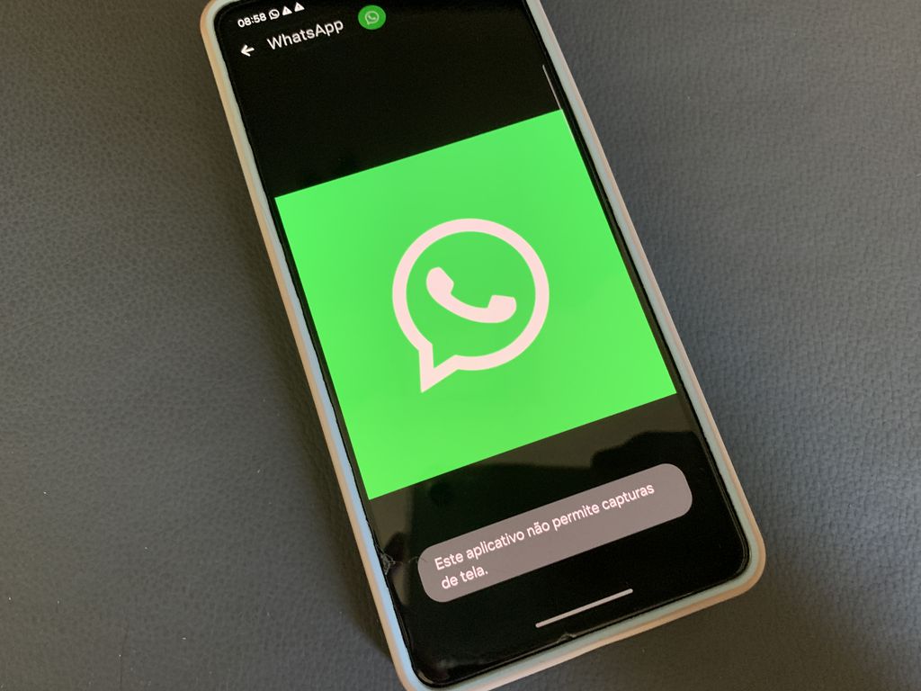 WhatsApp para Android informa que não é possível tirar print de foto de perfil (Imagem: André Magalhães/Canaltech)
