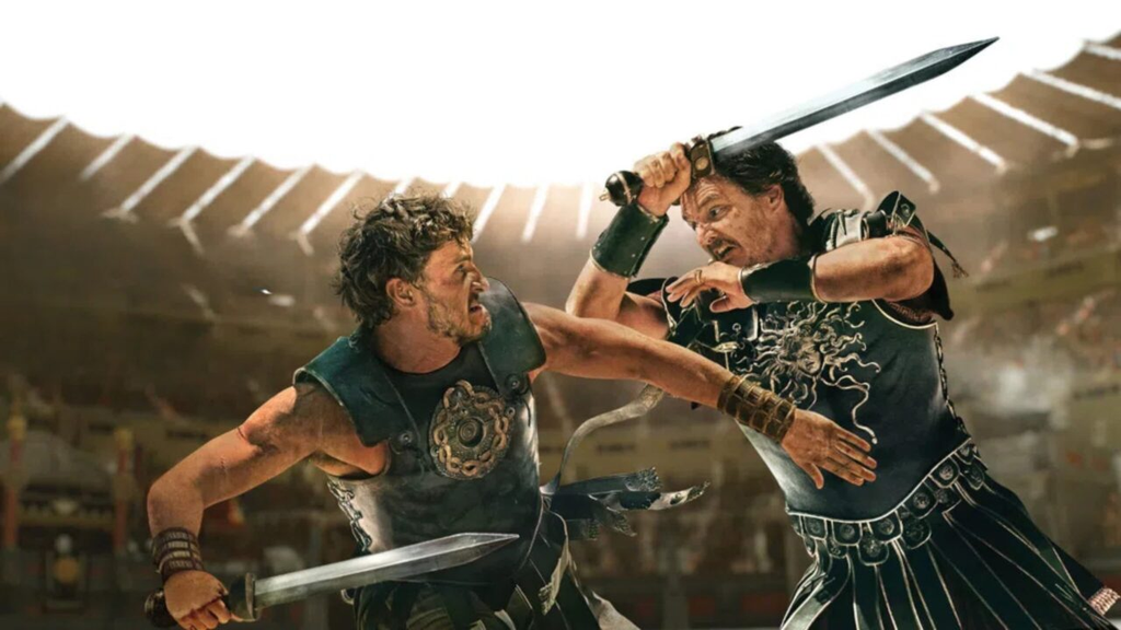 Raramente os combates eram até a morte nas arenas de gladiadores — a realidade era mais como WWE, um teatro muito bem pago (Imagem: Universal/Divulgação)