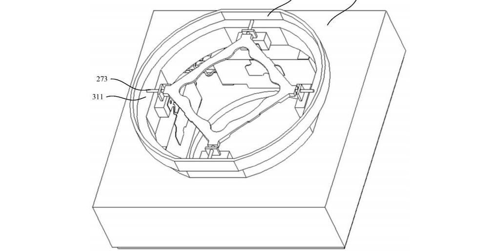 Esquema do mecanismo de lente líquida (Imagem: Reprodução/CNIPA)