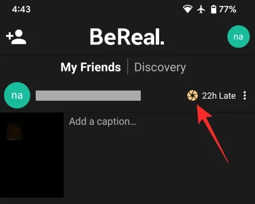 No Android, o BeReal exibe uma imagem de obturador amarelo para denunciar os prints (Imagem: Reprodução/NerdsChalk)