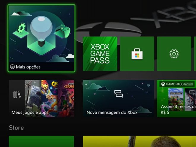 Bem-vindo à Home do Xbox One (Captura de tela: Matheus Bigogno)