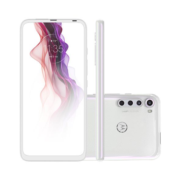 Smartphone Motorola One Fusion Plus 128GB Branco Prisma 4G Tela 6.5 Pol. Câmera Quadrupla 64MP Android 10.0