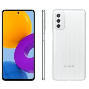 Smartphone Samsung Galaxy M52 128GB Branco 5G - 6GB RAM Tela 6,7” Câm. Tripla + Selfie 32MP [CUPOM]