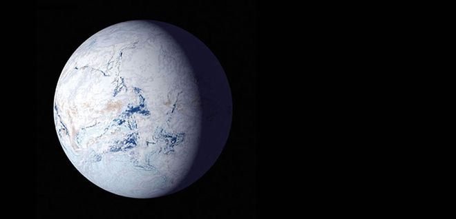 Interpretação de um artista de como um planeta de bolas de neve pode parecer (Imagem: NASA)