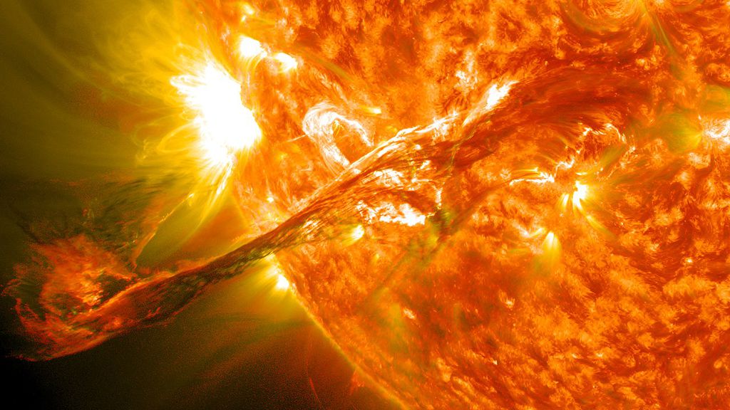 Ilustração de uma erupção solar (Imagem: Reprodução/Goddard Space Flight Center)
