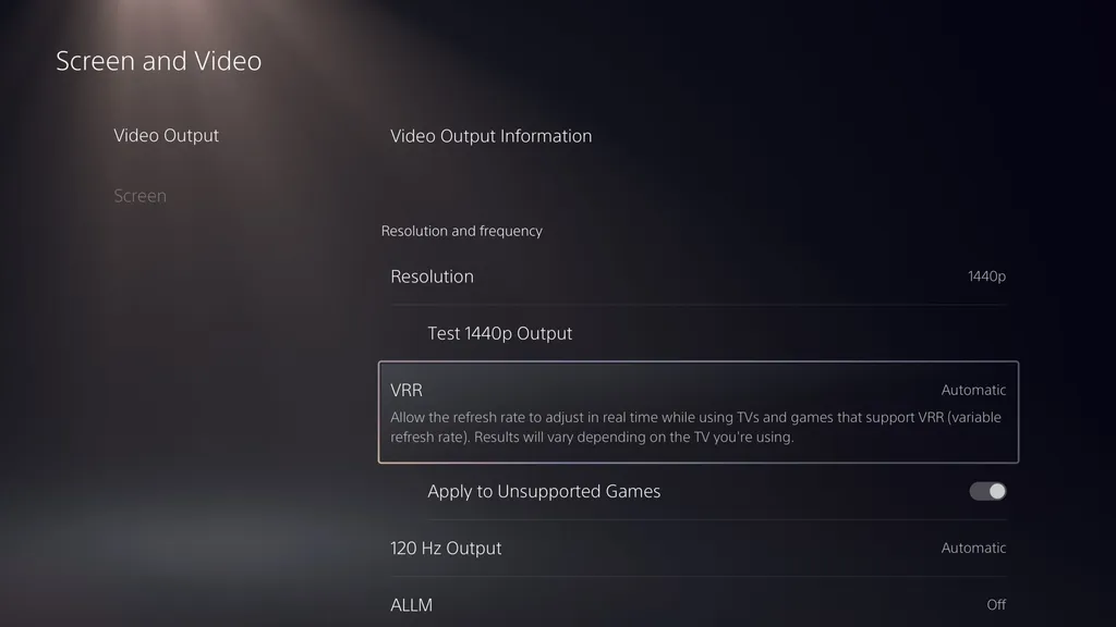 VRR chegará à resolução superior de 1440p com direito a teste para garantir que sua TV ou monitor suporte o recurso (Imagem: Divulgação/PlayStation)