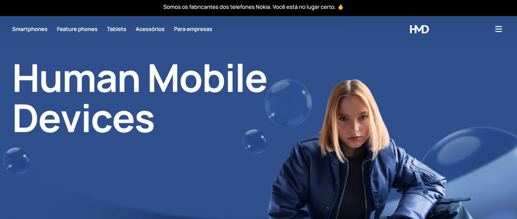 Página de smartphones da Nokia redireciona para site da HMD (Imagem: Captura de tela/HMD)