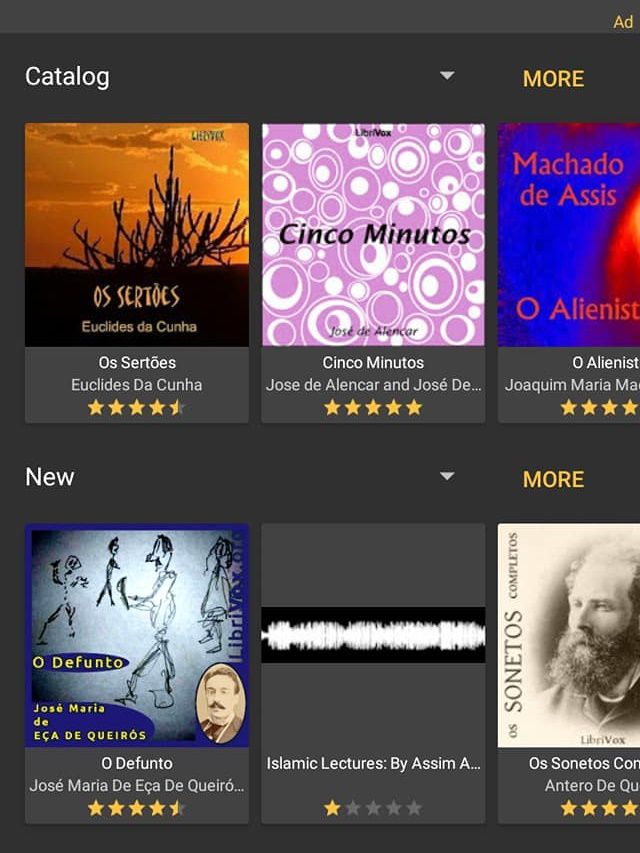 Audiobooks gratuitos: aplicativo LibriVox Audio Books contém obras de domínio público (Captura de tela: Ariane Velasco) 