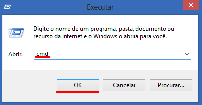 Execute o prompt de comando do Windows