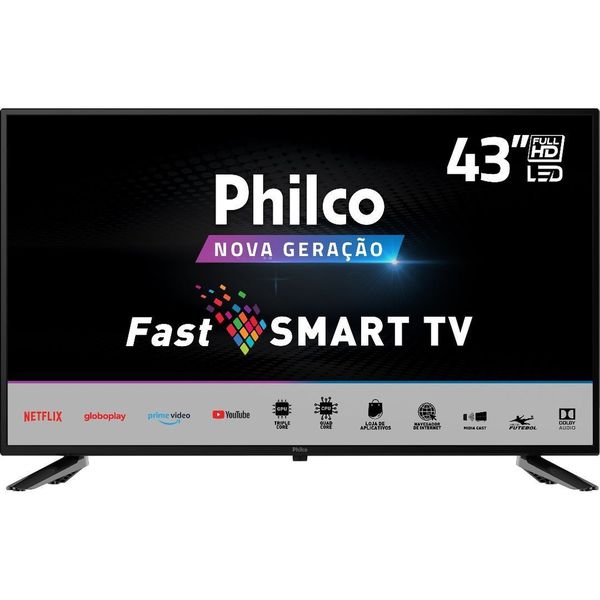 Smart TV LED 43'' Full HD Philco PTV43E10N5SF Processador Quad Core Wi-Fi 2 HDMI 1 USB e Mídiacast [CUPOM]