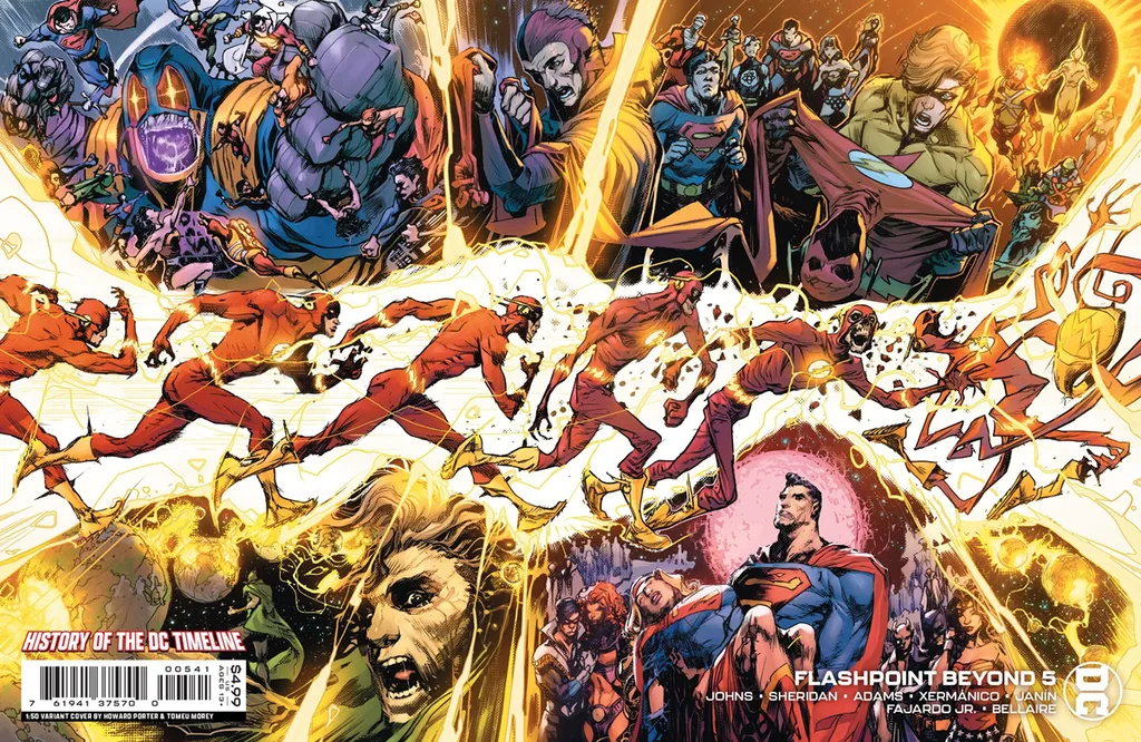 Flashpoint Beyond vem explicando melhor as tretas cronológicas da DC, incluindo as participações do Flash e Doutor Manhattan (Imagem: Reprodução/DC Comics)