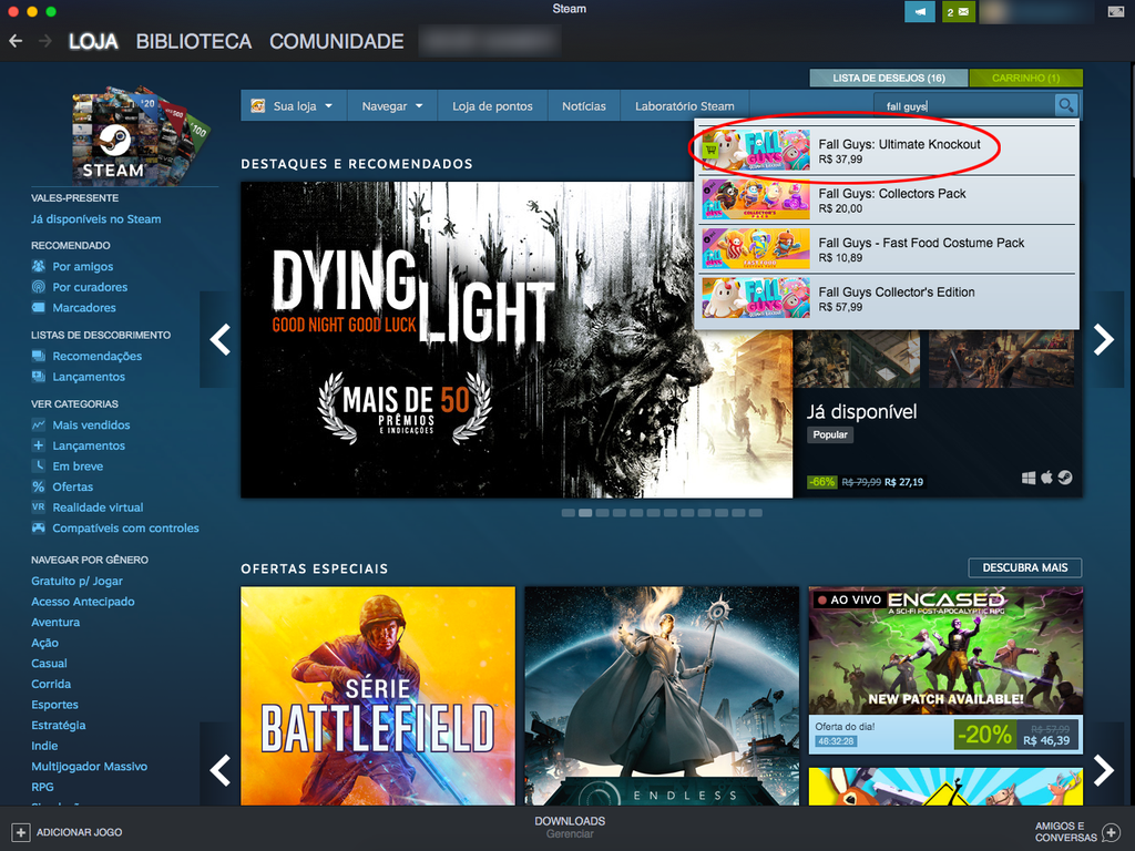 Procure pelo jogo na loja da Steam (Imagem: André Magalhães/Captura de tela)