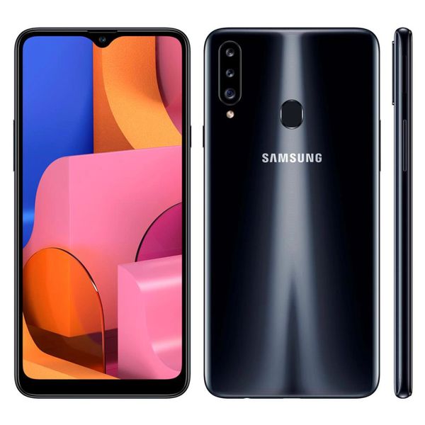 Smartphone Samsung Galaxy A20s Preto 32GB, Câmera Tripla Traseira, Selfie de 8MP, Tela Infinita de 6.5", Leitor de Digital, Octa Core e Android 9.0 [CUPOM DE DESCONTO]