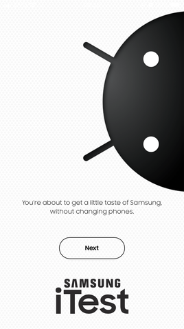 iPhone com iTest Samsung