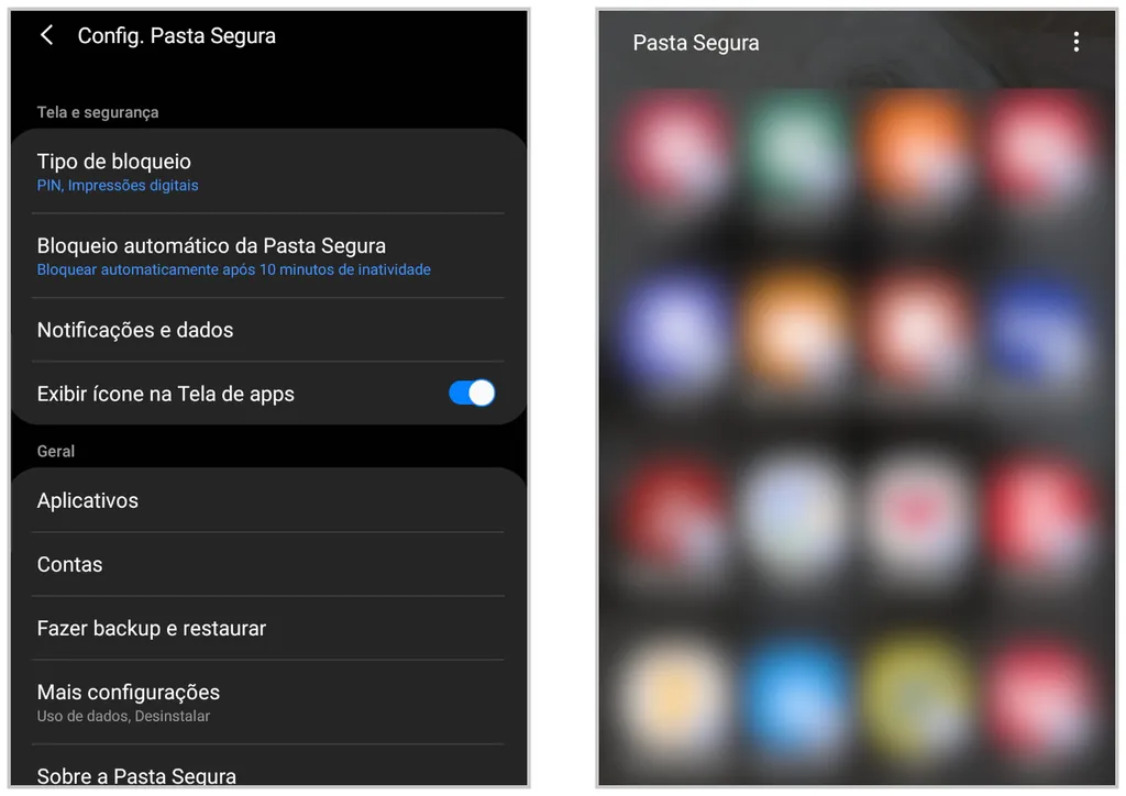 Como colocar senha nos aplicativos; utilize o app "Pasta Segura" da Samsung (Captura de tela: Matheus Bigogno)