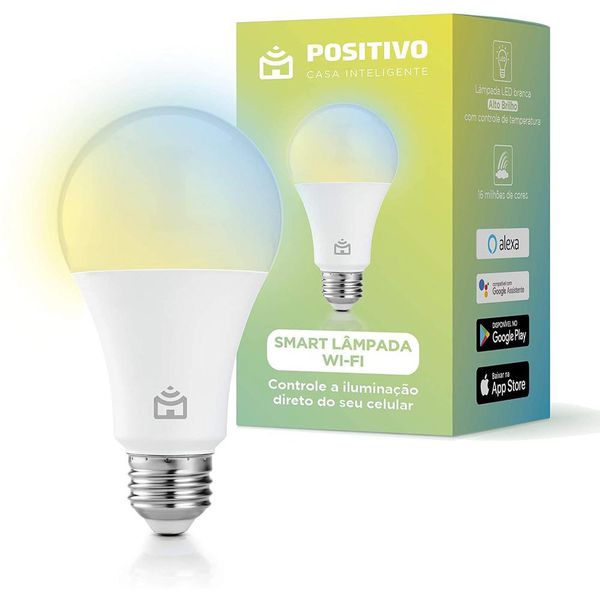 Smart Lampada Wi-Fi Positivo Casa Inteligente LED 10W Branco Bivolt