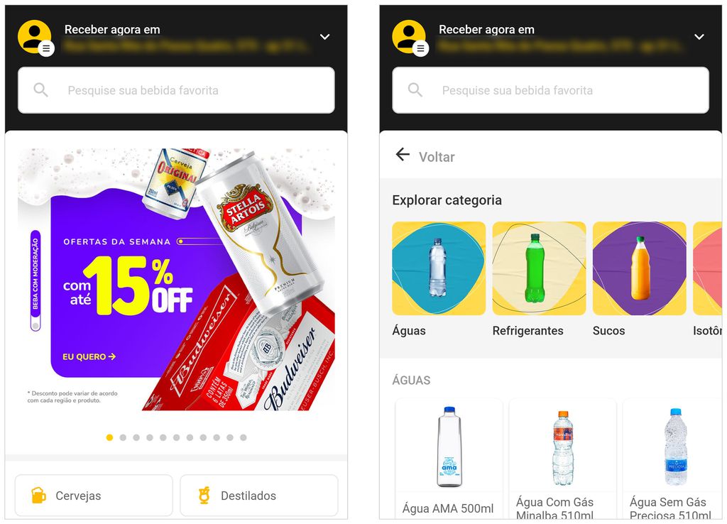 Zé Delivery é a principal opção para entrega de bebidas (Captura de tela: André Magalhães)