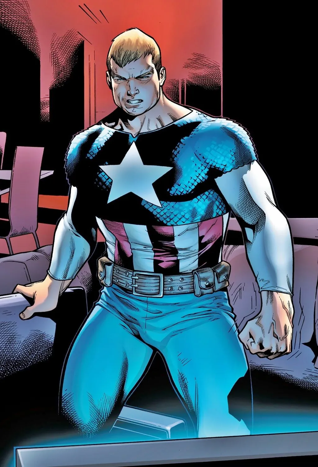 Capitão América tem "a força de 10 homens", segundo a Marvel (Imagem: Reprodução/Marvel Comics)