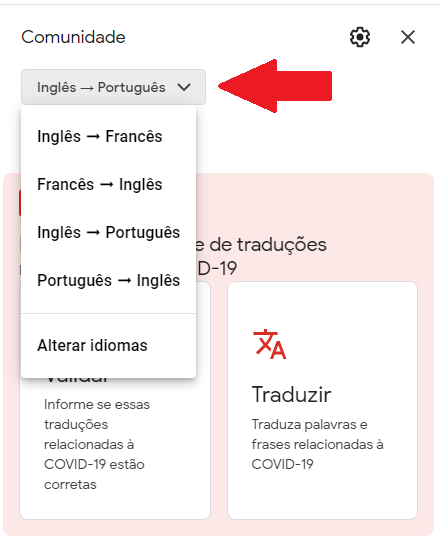 Clique na barra de idiomas para alternar entre eles - (Captura: Canaltech/Felipe Freitas)