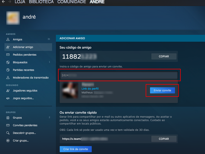 Como adicionar amigos no Steam?