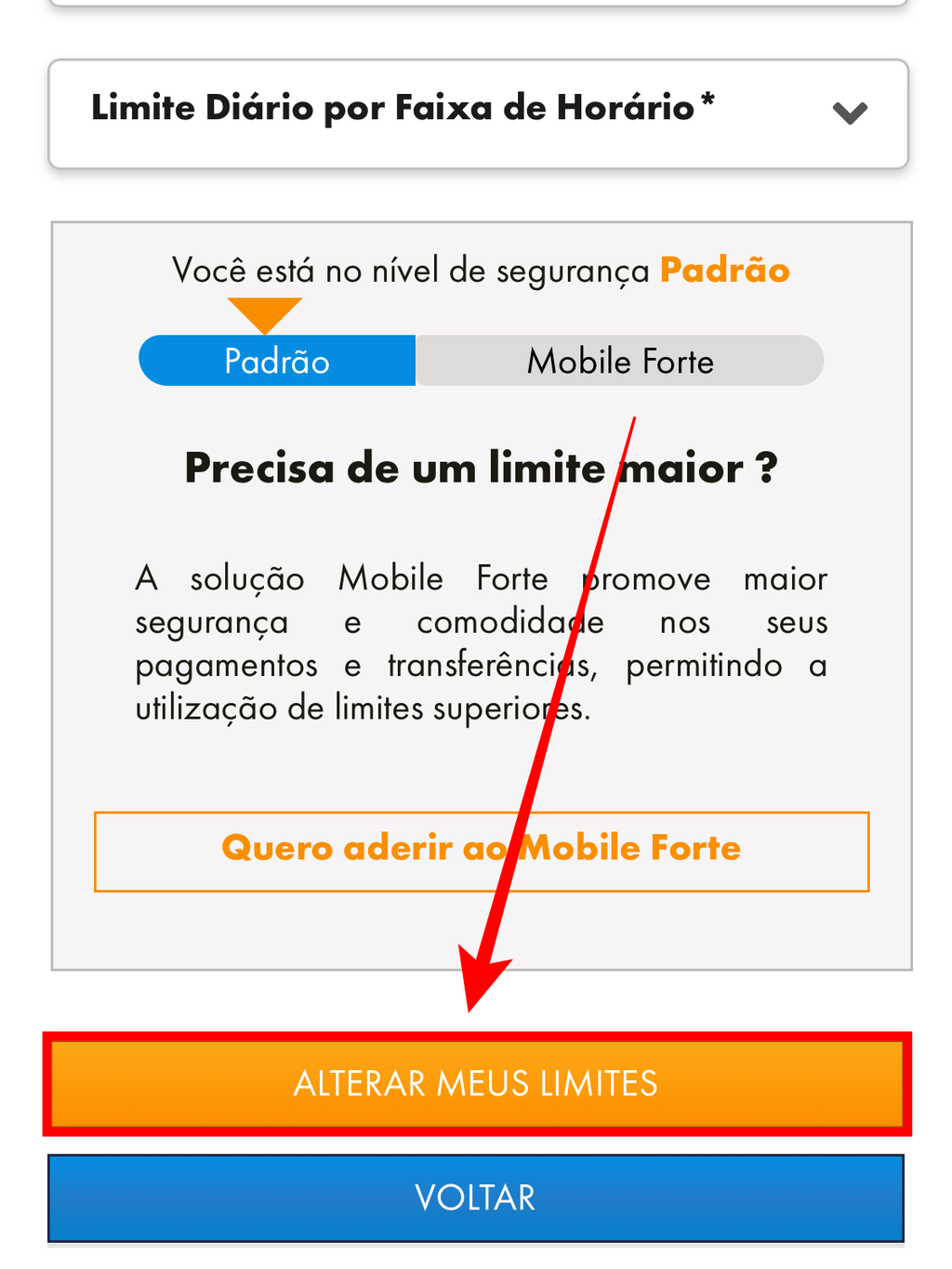Selecione novamente a opção para alterar limites para abrir a página de ajuste de valores do Pix (Captura de tela: Caio Carvalho/Canaltech)