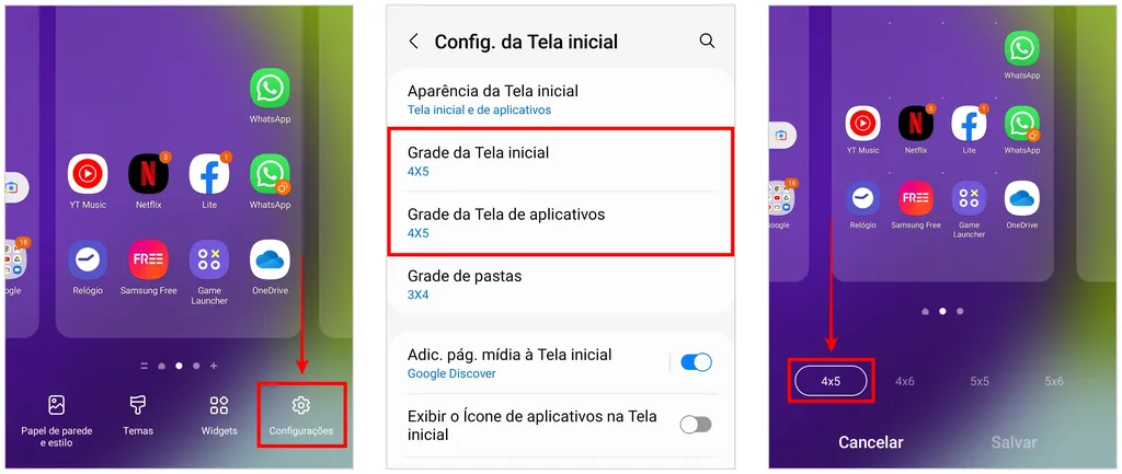 Como aumentar os ícones da tela no celular Samsung (Captura de tela: Caio Carvalho)